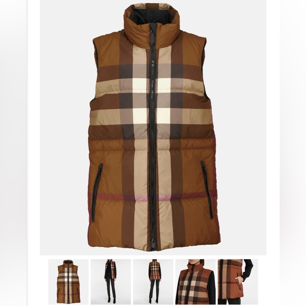 Burberry - Checked down vest! Nwot Fit xs and s